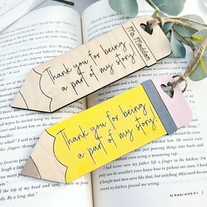 Custom Made | Teacher Gift | Wood Pencil Shape Bookmark ~ Personalized Option!